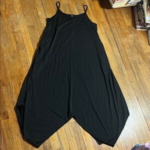 SHEIN Black spaghetti strap assymetrical shark hem dress medium